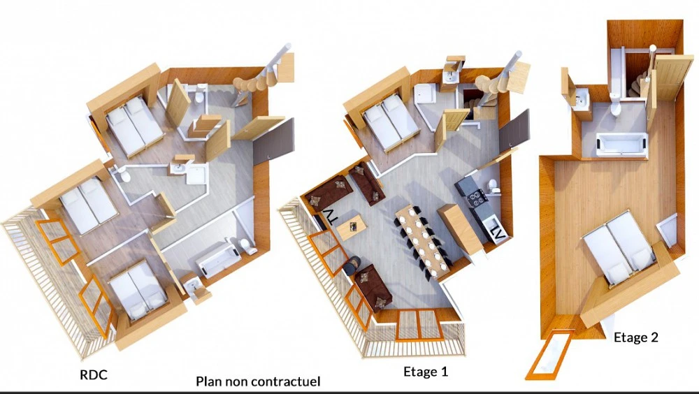 Les Balcons de Val Thorens 6-kamer apt. voor max. 12 pers. map