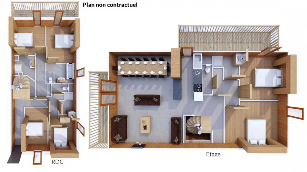 Les Balcons de Val Thorens Spa 7-kamer apt. voor max. 14 pers. map