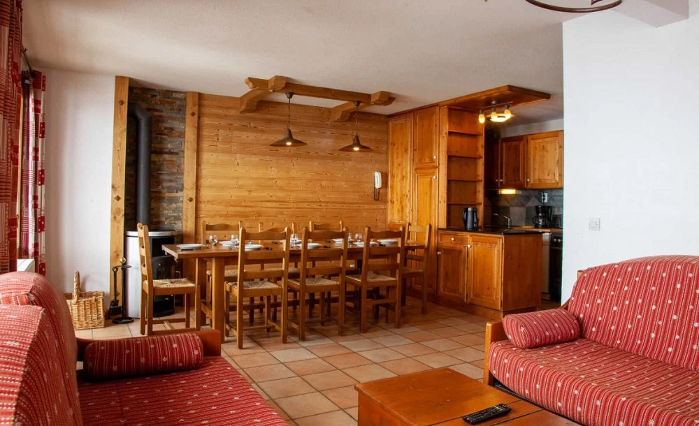 Les Balcons de Val Thorens 5-kamer apt. voor max. 10 pers.  SUPERIEUR 2 woonkamer, keuken, grote eettafel