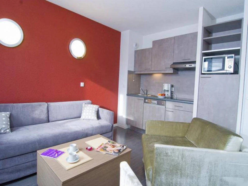Les Terrasses de Veret - woonkamer met keuken