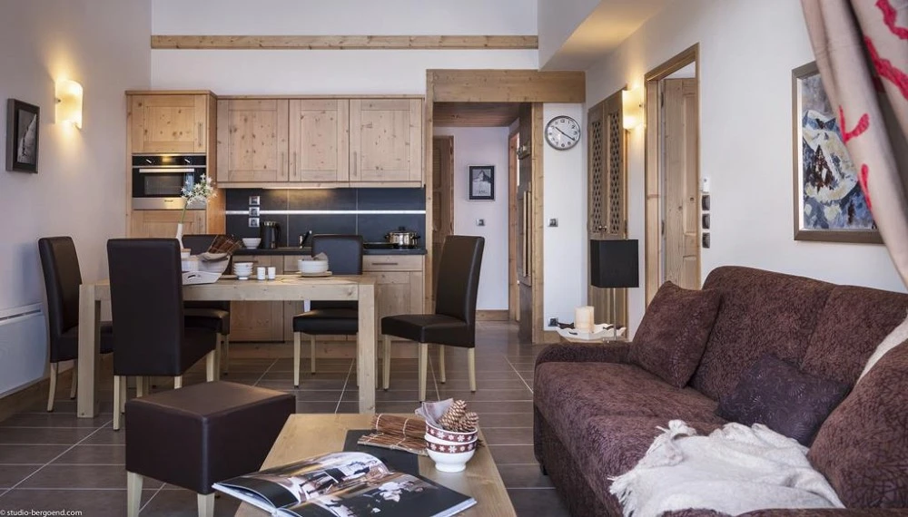 Chalets de Layssia - woonkamer met keuken 