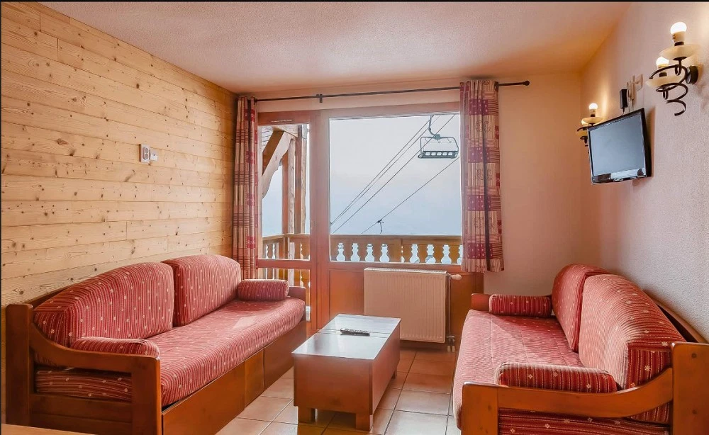  Les Balcons de Val Thorens spa 2-kamer apt. voor max. 4 pers. 2 meubilair, tv woonkamer