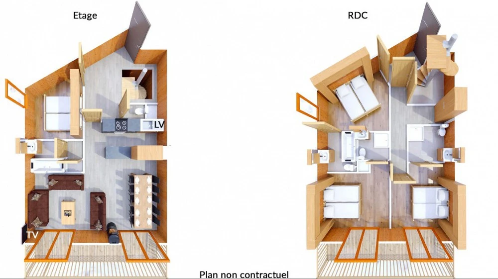 Les Balcons de val Thorens 5-kamer apt. voor max. 10 pers. SUPERIEUR map
