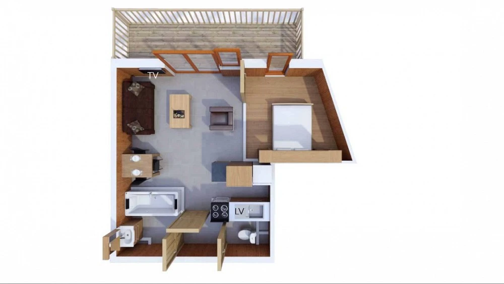 Les Balcons de Val Thorens Spa - 2-kamer apt. voor max. 2 pers. - map
