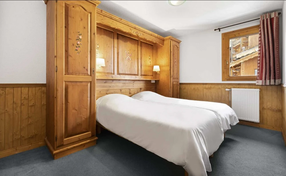 Les Balcons de Val Thorens Spa 7-kamer apt. voor max. 14 pers. slaapkamer met bed